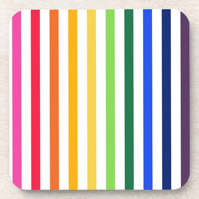 Posavasos Arcoiris y rayas blancas (Frente)