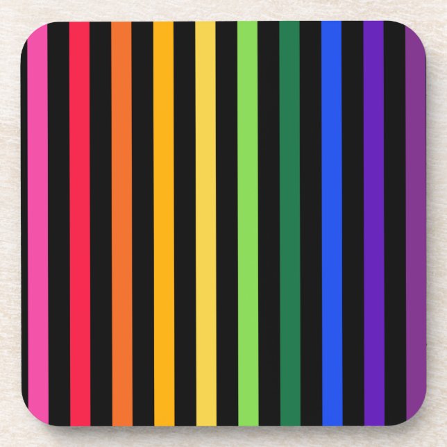 Posavasos Arcoiris y rayas negras (Frente)