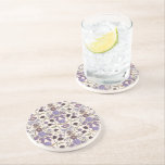 Posavasos Arcos y flores rusas púrpura<br><div class="desc">Boho y montaña rústica con ilustracion a mano de arcos y flores en púrpura.</div>