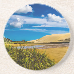 Posavasos Arena rápida cerca de 90-Mile Beach, Nueva Zelanda