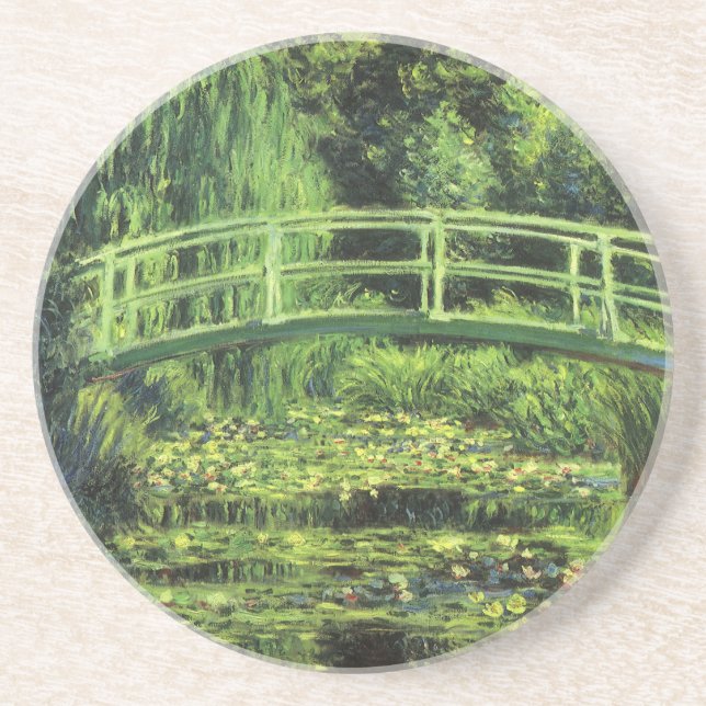 Posavasos Arenas blancas de Claude Monet, arte vintage (Frente)