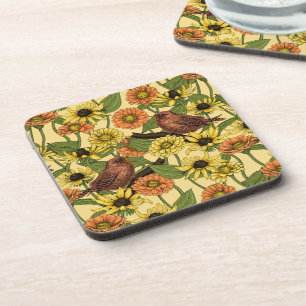 Posavasos Arenas y flores de amarillo pálido