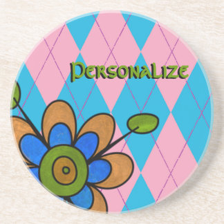 Posavasos Argel rosa y azul y flores