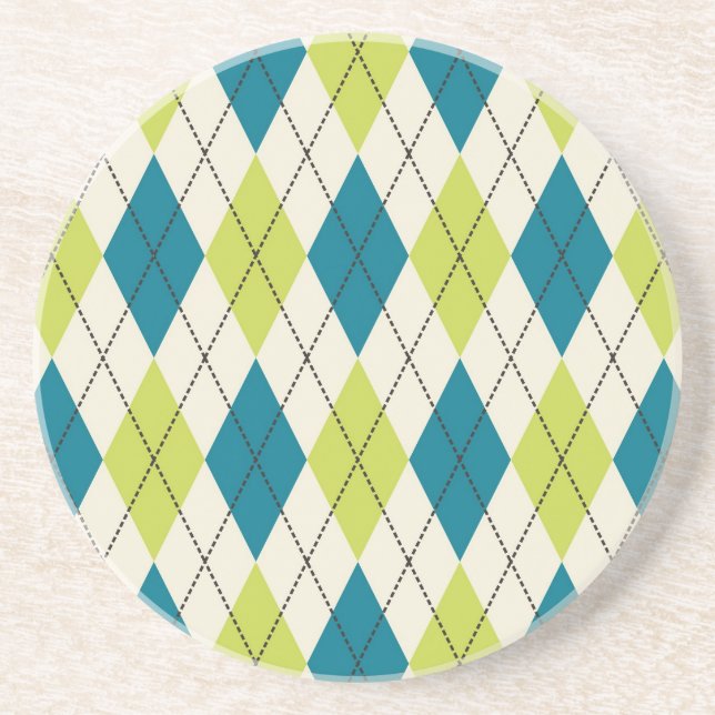 Posavasos Argyle Azul Y Verde (Frente)