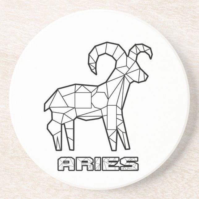 Posavasos Aries Zodiac Rótulo (Frente)