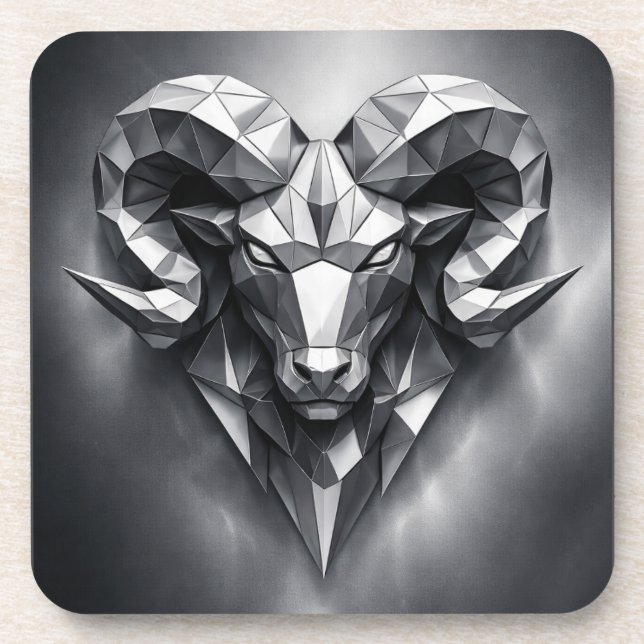 Posavasos Aries zodiac sign masculine style (Frente)