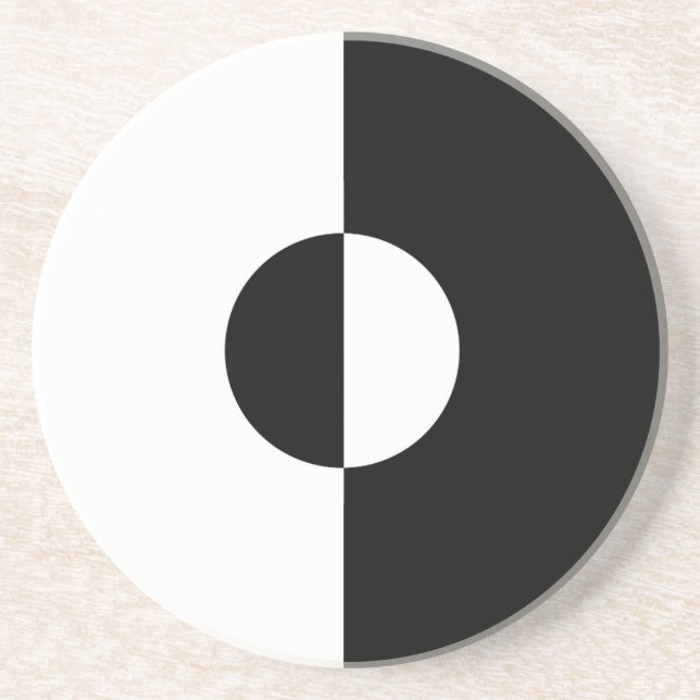 Posavasos Armonía blanca y negra (Frente)