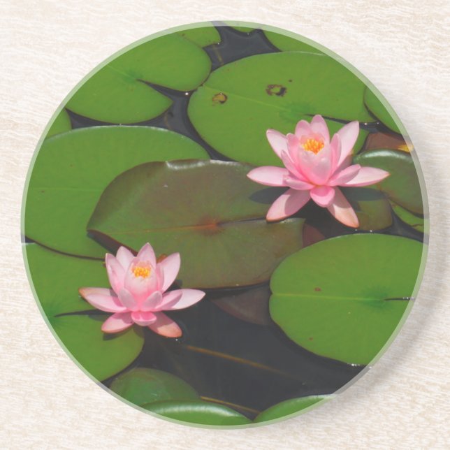 Posavasos Aroma de flores de lirio de loto rosa, (Frente)