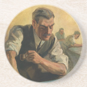 Posavasos Arquitecto de negocios vintage y planos de constru