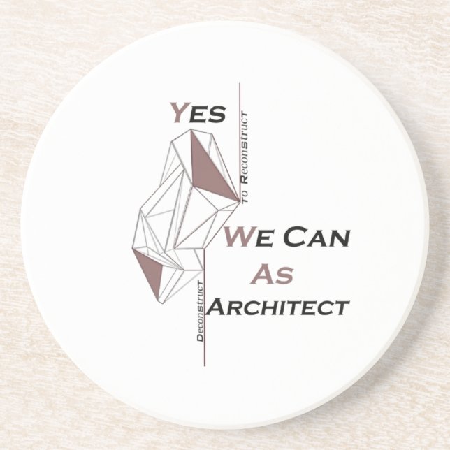 Posavasos arquitectura, diseño moderno, arte geométrico, neg (Frente)