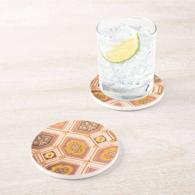 Posavasos Arquitectura húngara rosa amarilla (Lado)