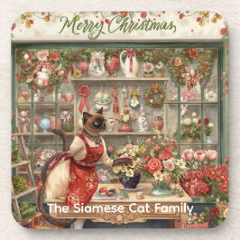 Posavasos Arreglo floral de Navidades de gato por periódico