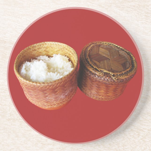 Posavasos Arroz pegajoso [Khao Niao] comida tailandesa lao (Frente)