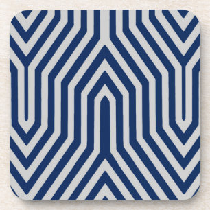 Posavasos Art Deco Geométrico - azul marino y gris