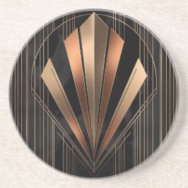 Posavasos Art Deco Metallic Geometric Elegance