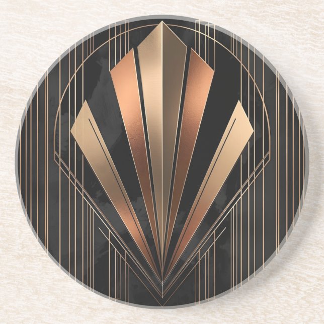 Posavasos Art Deco Metallic Geometric Elegance (Frente)