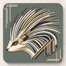 Posavasos Art Deco Porcupine Juego de escayas de plástico du