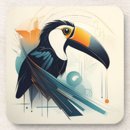 Posavasos Art Deco Toucan Bird Juego de montaña de plástico 