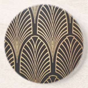Posavasos Art Nouveau, art deco, patrón de ventilador, bronc