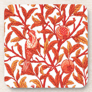 Posavasos Art Nouveau Bird & Pomegranate, Naranja mandarín