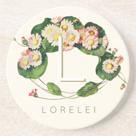 Posavasos Art Nouveau Daisies fue un monograma para personal