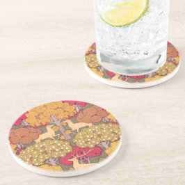 Posavasos Art Nouveau otoño arce de ciervo otoño caída Verne