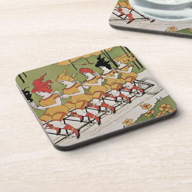 Posavasos Art Nouveau vintage, bicicleta tándem Beart (Lado Izquierdo)
