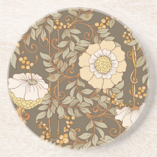 Posavasos Art Nouveau: Vintage floral decorativo.