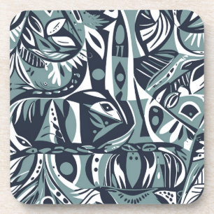 Posavasos Arte abstracto boho caprichoso geométrico azul