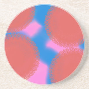 Posavasos arte abstracto color rosa y azul 56789