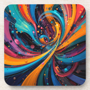 Posavasos 🎨 Arte abstracto colorido Pintura moderna vibrant