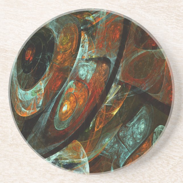 Posavasos Arte abstracto de división de tiempo (Frente)