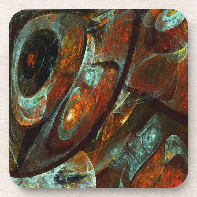 Posavasos Arte abstracto de división de tiempo (Frente)