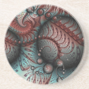 Posavasos Arte abstracto de fractal fantástico Bolas Marrón 