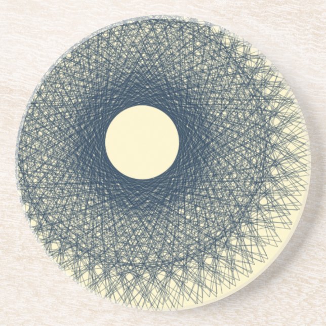 Posavasos arte abstracto de la luz negra radiante en luna (Frente)