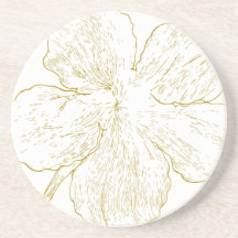 Arte abstracto de línea floral dorada elegante