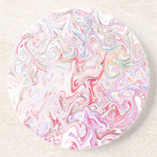 Posavasos Arte abstracto de mármol con remolino de fluido ro