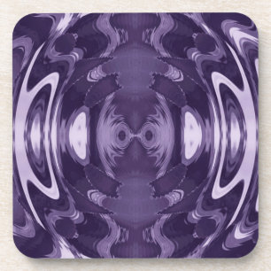 Posavasos Arte abstracto de patrón líquido espejo púrpura