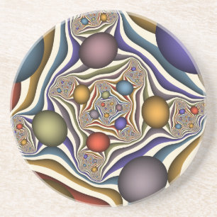 Posavasos Arte abstracto fractal moderno colorido ascendente