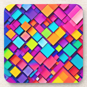 Posavasos Arte abstracto geométrico vibrante