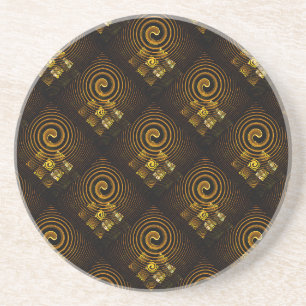 Posavasos Arte abstracto moderno boho elegante dorado Patrón