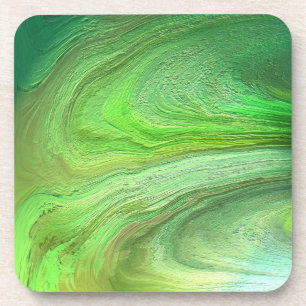 Posavasos Arte abstracto pintura metálica verde
