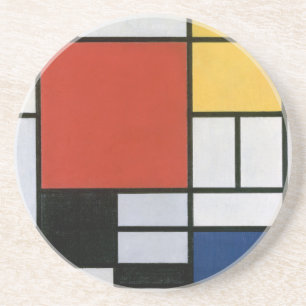 Posavasos Arte abstracto rojo azul amarillo Piet Mondrian