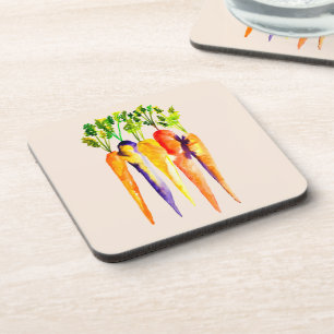 Posavasos Arte acuarela de zanahorias simples