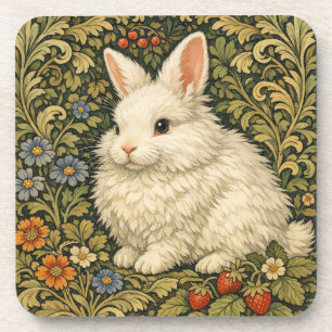 Posavasos Arte antiguo conejo blanco nouveau 
