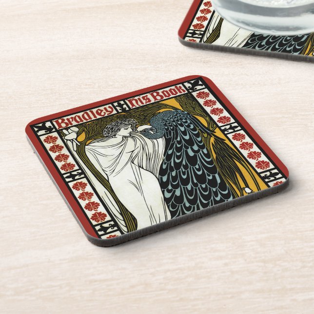 Posavasos Arte Antiguo Modernista, El Beso por William Bradl (Lado Izquierdo)