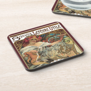 Posavasos Arte Antiguo Moderno, Galletas por Alphonse Mucha