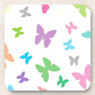 Posavasos Arte colorido de mariposa