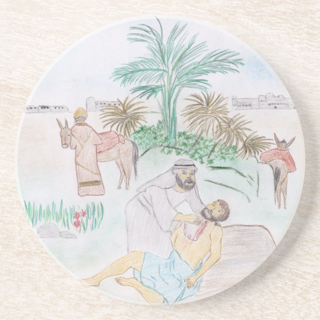 Posavasos Arte cristiano El buen samaritano (Frente)