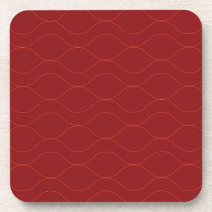 Posavasos Arte de abstracción de onda fría, rojo, simple, el